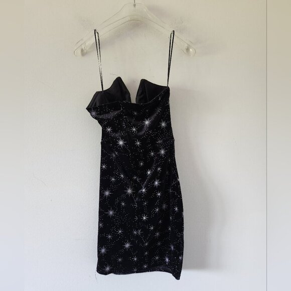 SUPERDOWN | Stevie Sweetheart Mini Dress Black Metallic Velvet Corset Sz S - Picture 5 of 9